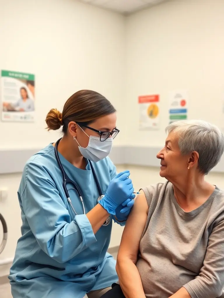 A healthcare professional administering a flu shot to a patient, highlighting Value Drugstore's immunization services.