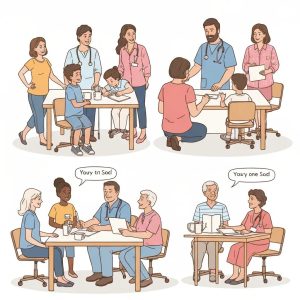 People of different ages getting health check-ups, illustrating preventive care across the lifespan