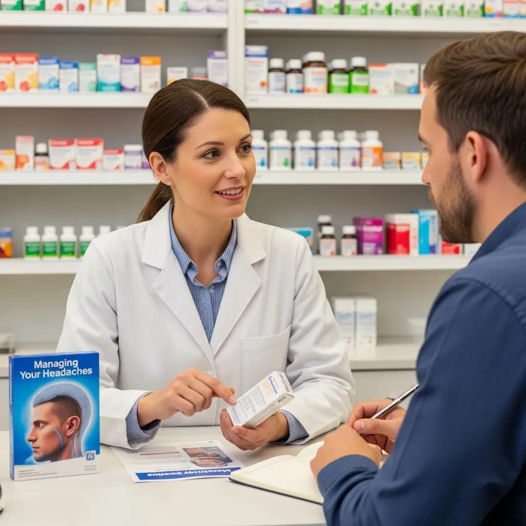 Pharmacist providing personalized headache care and medication options
