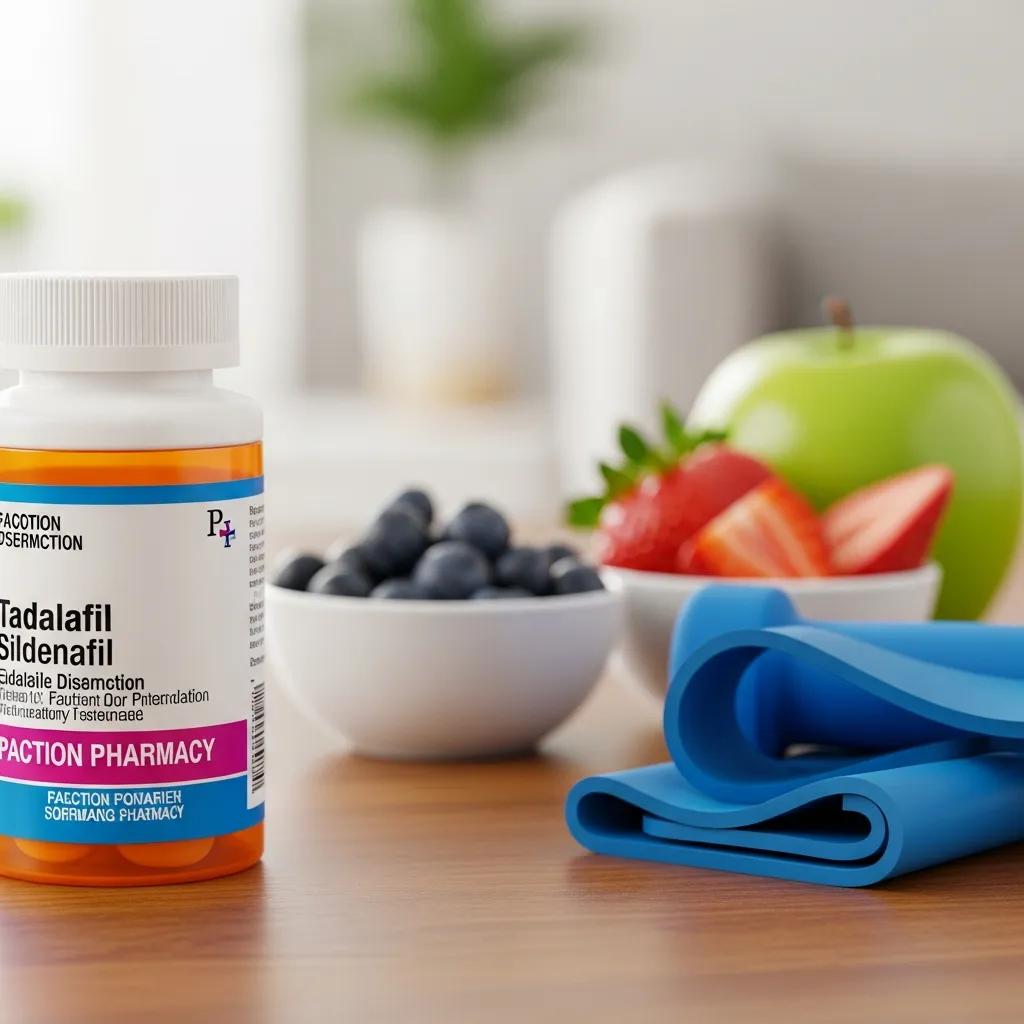 Prescription medication alongside healthy lifestyle elements to support erectile dysfunction treatment
